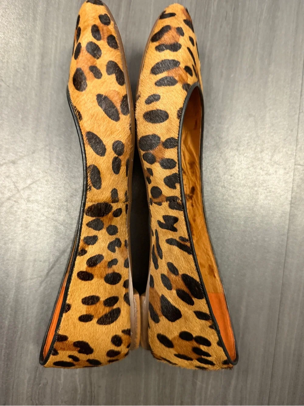 Madewell Leopard Print Pointed Toe calf hair Flats